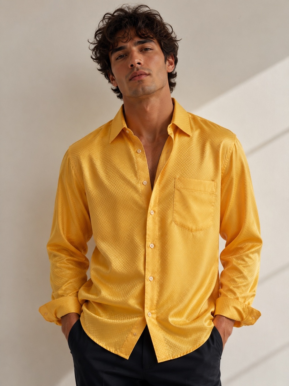 Bruno Conte by Don Jonathan Gold Dress Shirt – 15½ / 34-35